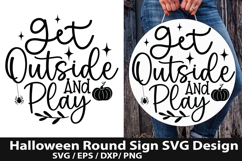Halloween Round Sign SVG Bundle - Halloween Door Sign Product Image 5