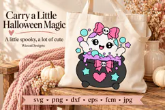 Ghost in a Cauldron SVG | Cute Halloween Ghost & Line Art Product Image 4
