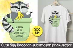 Cute Raccoon. Sublimation Design for t-shirts.PNG Product Image 1