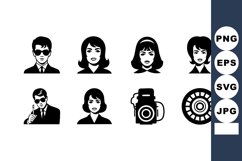 Business people and professional icons with camera and roule Product Image 1