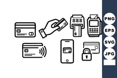 Credit card payment icons set with contactless, mobile pay, Product Image 1