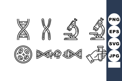 DNA chromosome microscope laboratory research science vector Product Image 1