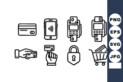 Contactless payment icons vector collection including card, Product Image 1