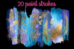 Gold Flakes Blue Brush Strokes Product Image 5