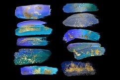 Gold Flakes Blue Brush Strokes Product Image 4