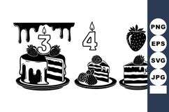 Monochrome Birthday Cake Candles Vector Set Product Image 1