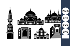 Islamic Mosque Silhouette Vector Set Product Image 1
