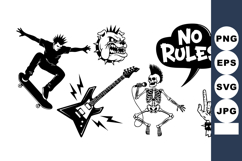 Punk Skateboard No Rules Flash Illustration Product Image 1