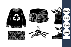 Monochrome Eco Clothing Icon Collection Product Image 1