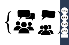 Minimal Flat Icon Two Discussion Groups Speech Bubbles Product Image 1