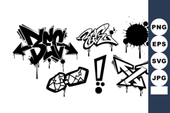 Urban Graffiti Vector Set Decwg Monochrome Product Image 1
