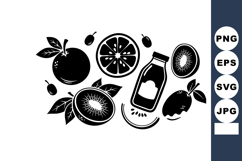 Bold Monochrome Fruit Juice Vector Design Product Image 1
