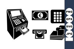 Minimalist ATM Machine Vector Icon Set Product Image 1