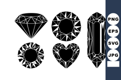 Minimalist Black Geometric Gemstone Icons Product Image 1