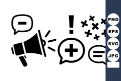 Minimal Megaphone Icons Plus Minus Equal Exclamation Product Image 1