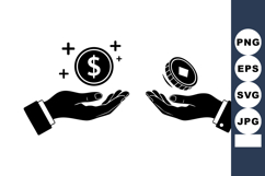 Minimal Dollar And Crypto Token Hands Product Image 1