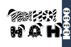 Monochrome Ho Ho Ho Christmas Coloring Art Product Image 1