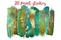 Gold Flakes Green Brush Strokes Product Image 2