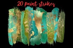Gold Flakes Green Brush Strokes Product Image 3