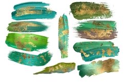 Gold Flakes Green Brush Strokes Product Image 5