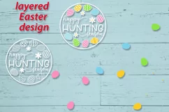 Happy Hunting Season svg, Easter round door sign cut file Product Image 2