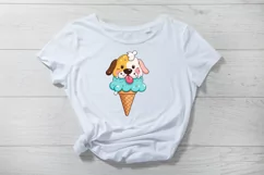 Cute puppy ice cream SVG, kawaii ice cream clipart Product Image 3