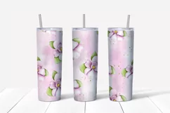 Magnolia tumbler,Flowers Tumbler sublimation,20 oz skinny tu Product Image 3
