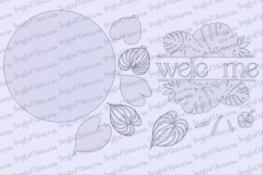 Tropical Flowers Welcome Sign SVG | Anthurium Door Hanger Product Image 2