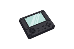 Black handheld gaming console in flat design with simple con Product Image 1