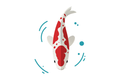 Colorful koi fish swimming gracefully in a minimal vector ar Product Image 1