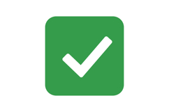 Green check mark icon in flat design style showcasing simpli Product Image 1