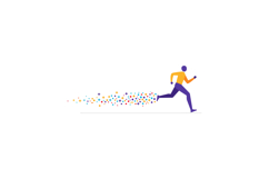 Running man in a vibrant, dynamic scene with colorful motion Product Image 1