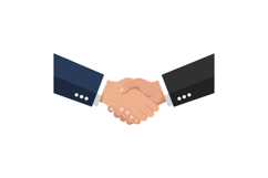 Two hands shaking in a professional setting, minimal flat de Product Image 1