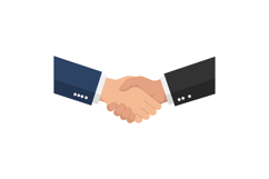 Two hands shaking in a professional setting, minimal design, Product Image 1