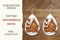 Christmas Gingerbread | Earring Teardrop | Sublimation Desig Product Image 1