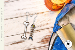 Fish Bone Laser Cut Earrings | Halloween Earrings SVG Product Image 3