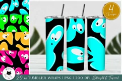 Funny Halloween Tumbler Wraps | Cute Monster Tumbler PNG Product Image 1
