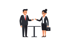 Professional business people exchanging information in flat Product Image 1