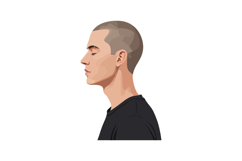 Side profile of a young man in minimal vector art style Product Image 1