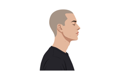Profile view of a young man in minimal vector illustration s Product Image 1