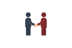Two business people shaking hands in flat vector art style v Product Image 1