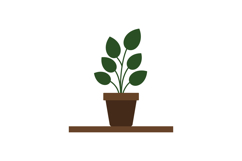 Potted plant on a shelf in a minimal flat vector illustratio Product Image 1