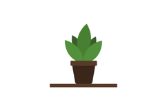 Green potted plant design in flat style vector art Product Image 1