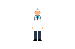 Doctor character in flat style with stethoscope and medical Product Image 1