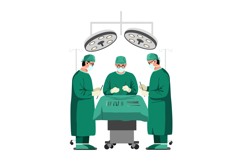 Surgical team performing an operation in flat vector art sty Product Image 1