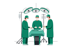 Surgical team performing operation in detailed flat vector i Product Image 1