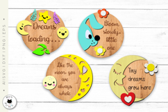Layered Nursery Wall Signs SVG | Round Sign Laser Cut Product Image 3