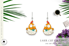Easter Earrings Laser Cut | Chicken Earrings SVG Product Image 2
