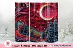 Christmas Tree Tumbler Wrap | Quilling Christmas Tumbler Png Product Image 1