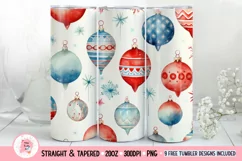 Christmas Ornaments Tumbler Wrap | Christmas Sublimation Product Image 1